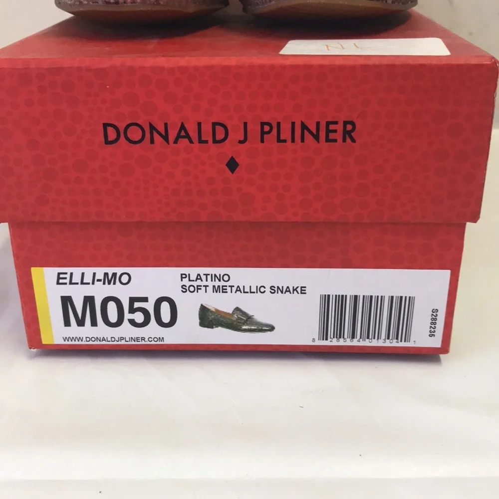 Donald J Pliner Elli Platino Soft Metallic Snake Print Loafer